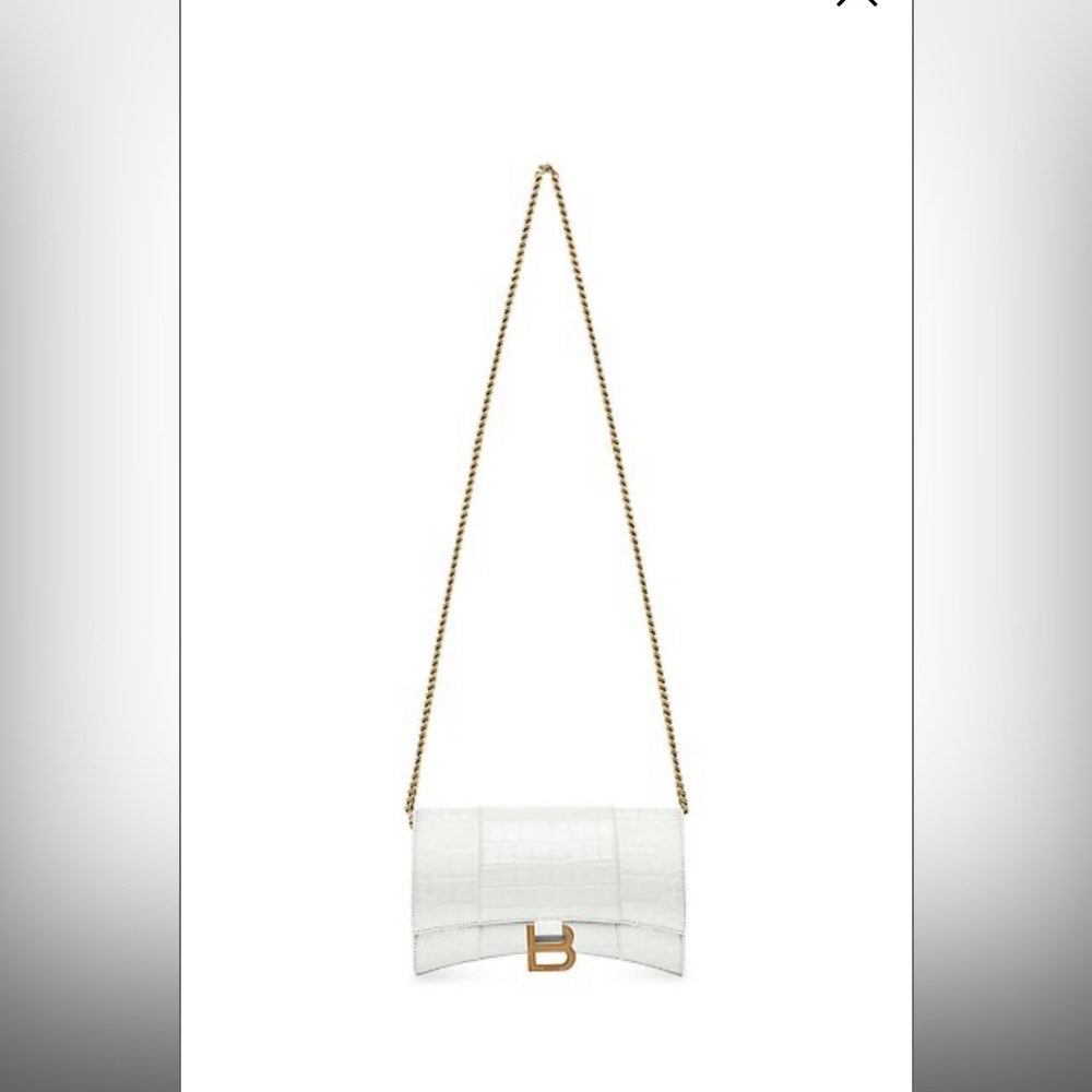 Balenciaga
Hourglass Wallet With Chain Crocodile Embossed